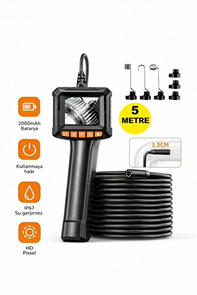 ATLT ATLANTİS 5M 5.5Mm 4.3 INC EKRAN MONİTÖRLÜ TEK KAMERALI SERT KABLO YILAN ...