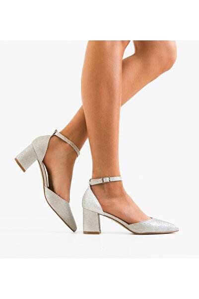 BENOTTİ Women's Oppe Silver Glitter Heels, Size 36