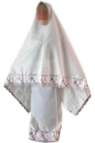 Generic طقم صلاة للنساء - قطعتان من قماش الدانتيل المطرز