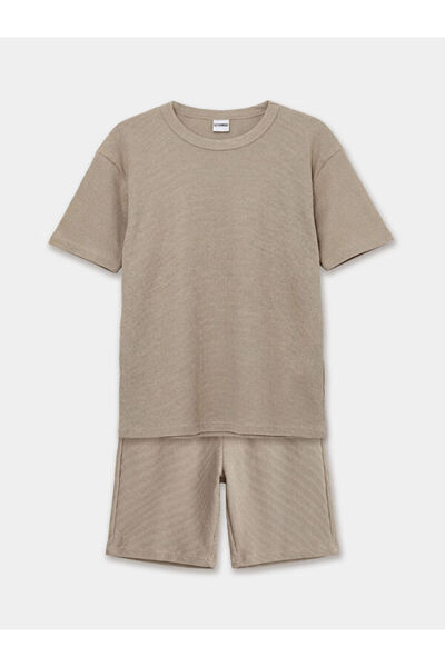 LC Waikiki Zero Roba Collar Short Sleeve Boys' Waffle Set for Style Seekers f...