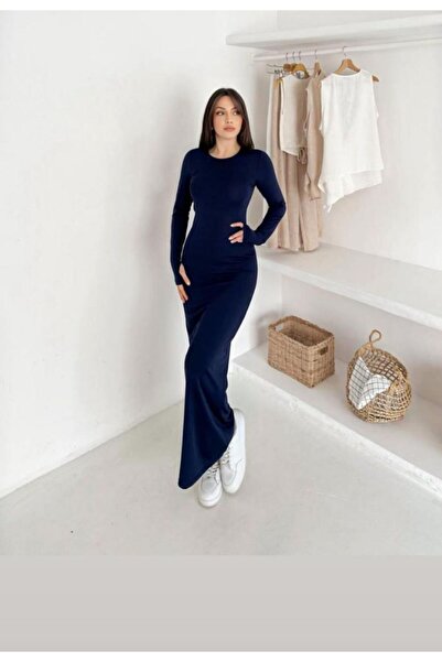 Butik dalgıç midi boy elbise