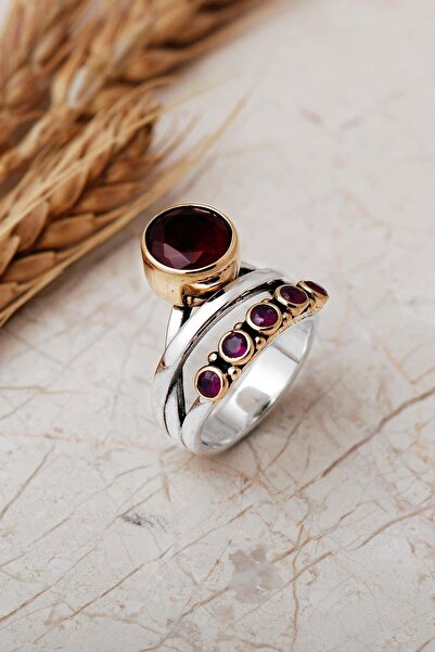 Sümer Telkari 5 Farklı Doğal Taş Seçenekli Elişi 925 Ayar Gümüş Yüzük 6004