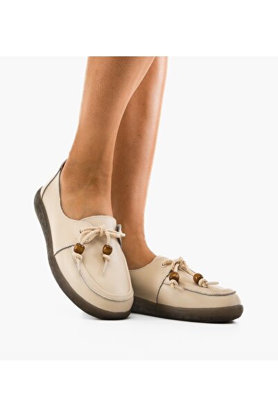 BENOTTİ Yubda Beige Leather Espadrille, Size 39 -