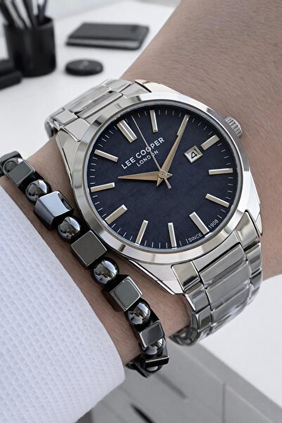 Lee Cooper Men's Wristwatch 50 Meters Water Resistant Steel Band + Bracelet G...