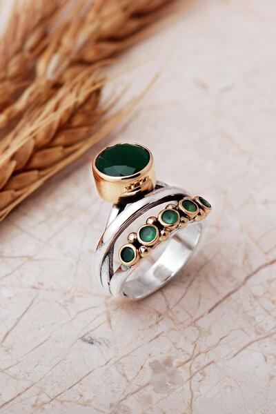 Sümer Telkari 5 Farklı Doğal Taş Seçenekli Elişi 925 Ayar Gümüş Yüzük 6004