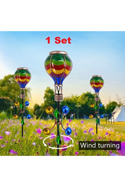 BGA 1 set dekoratif bahçe yazlık peyzaj dekoru solar kapadokya uçan balon bah...