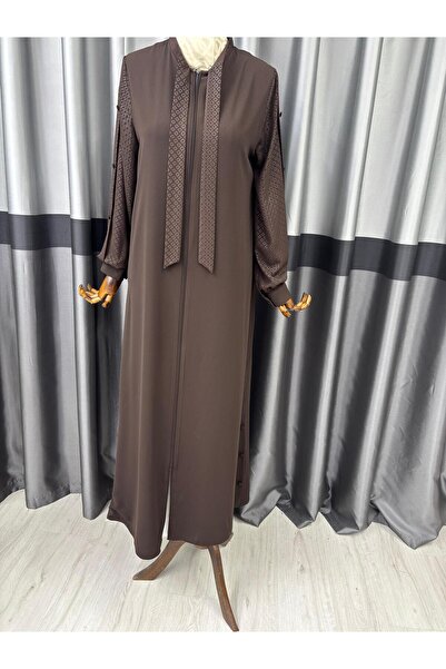 moda acar New Season Ribbon-Detail Ferace (the Product Has Buttons on the Sides)