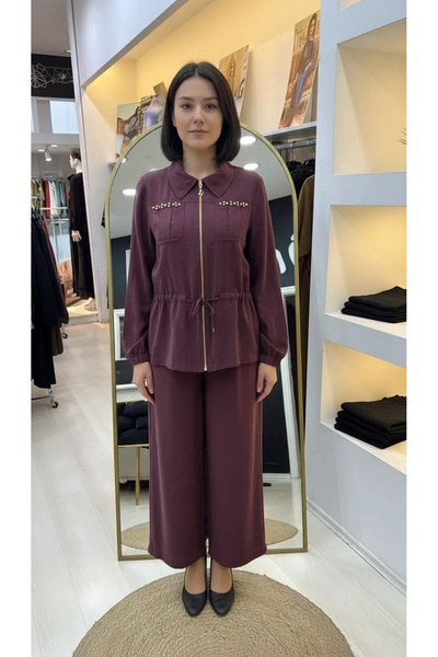 Nuss Pantolonlu Takım 1049 bordo