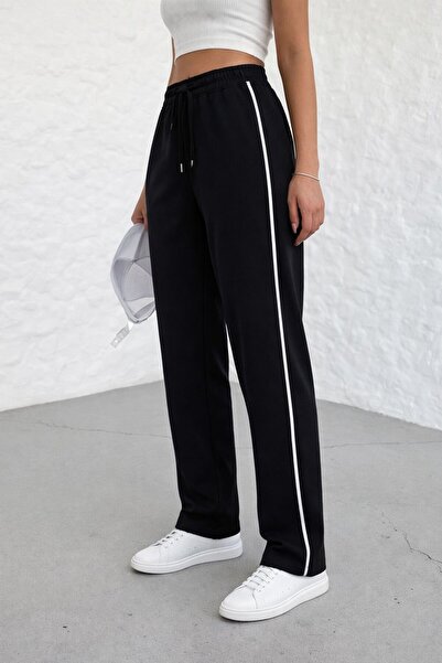 JUDGE Women's Summer Side-Piped Loose Wide-Leg Baggy Sweatpants