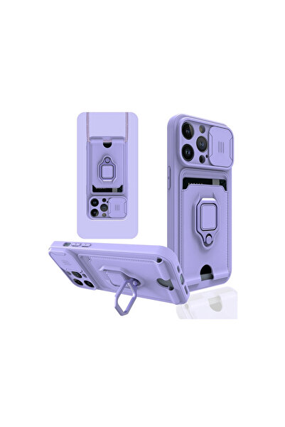 eco port iPhone 13 Pro Case Zuma Silicone with Ring and Business Card - Lilac