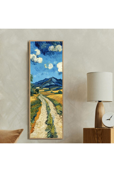 Tuba Decor Tek Parça Gerçek Ahşap dikey Panorama Çerçeveli Tablo