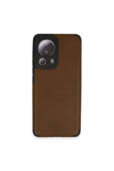 eco port Mi 13 lite case loop leather silicone - brown