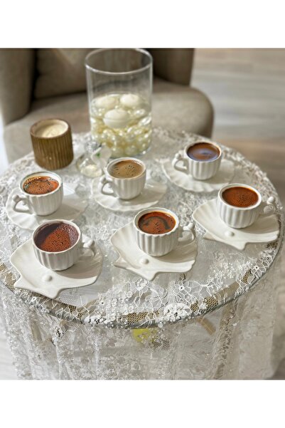 FBE HOME Zarif Porselen Türk Kahvesi Fincan Seti