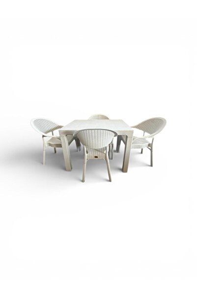 nar sokağı Bambu 70x100 Cm Camsız Rattan Bahçe Balkon Masa Takımı