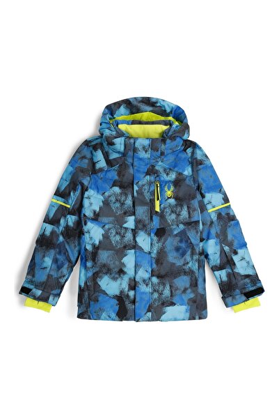 Spyder Impulse Synthetic Down Cobalt Block Camo Boys Ski Jacket