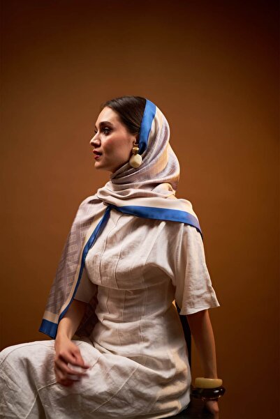 LUMIÈRE Motif Lumiere İpek Şal