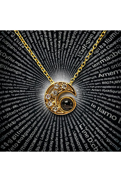 Sedoriam 100 Dilde Seni Seviyorum Projeksiyon Ay Yıldız Taşlı Kadın Kolyesi –...