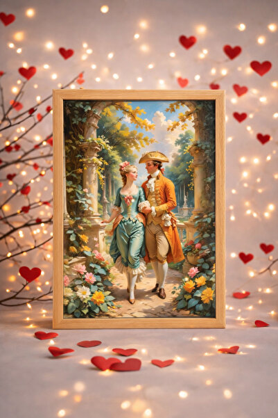ARTAN GALLERY Sevgililer Günü Hediyesi İtalyan Kadife Tablo Romantik Çift Tem...