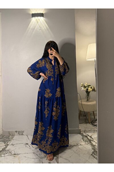 PREMİER VİE Hijab Viscose Dress – Patterned, Comfortable Fit, Everyday Wear