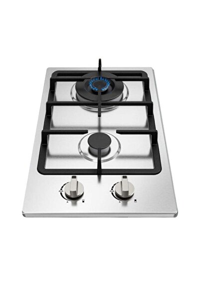 flexy Built-In Gas Hob 2 Burners Stainless Steel with Auto Ignition