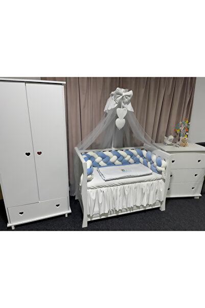 PeppiBambini Lenjerie de patut personalizata 7 piese -Laterale Impletite Cati...