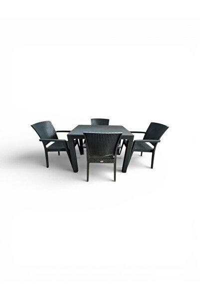 nar sokağı Zeugma Beyaz 70x100 Cm Camsız Rattan Bahçe Balkon Masa Takımı
