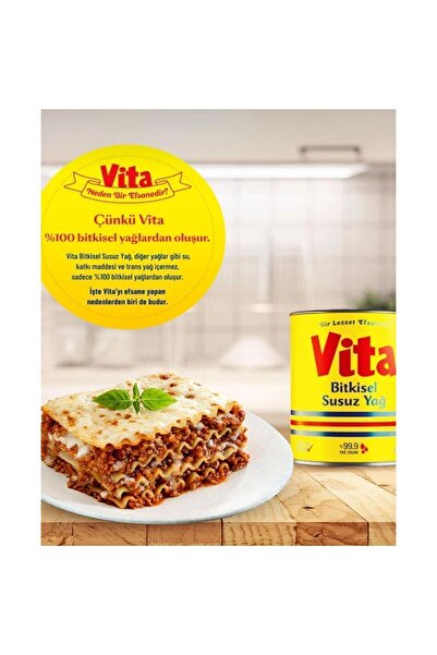 vita Bitkisel Susuz Yağı 2L Teneke
