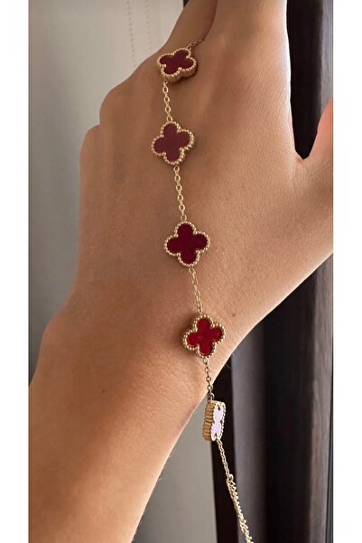 Çelik Yonca Bileklik Bordoo