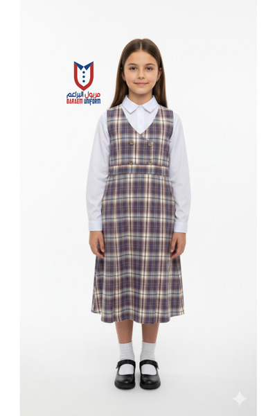 Back To School مريول براعم موف كوروهات زي البنات متين ومريح - مريول موف كاروهات