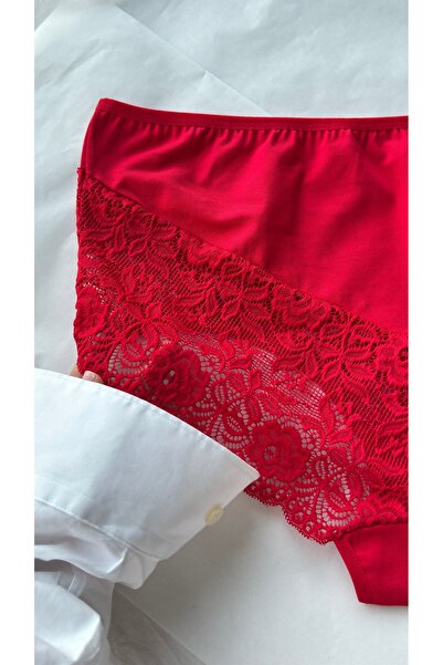 YOYYO Women's Burgundy Lace Embroidered Panties - Elegant Design Microfiber S...
