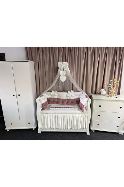 PeppiBambini Personalized 7-piece ROYAL Velvet White Pink Crib Bedding Set -