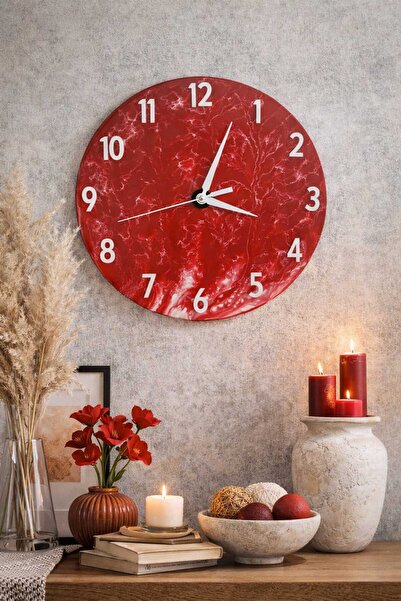 rustikhomedecor ساعة حائط إيبوكسي 30 سم - تصميم ريفي