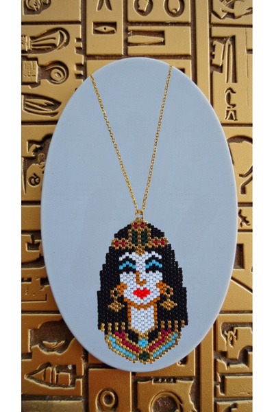 SEARD قلادة كليوباترا الفرعونية المصرية المصنوعة يدويًا من خرز ميوكي 2