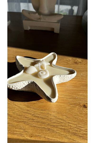 özkösekids El Yapımı Deniz Yıldızı Dekoratif Mum % 100 Doğal Vegan Soya Wax Mum