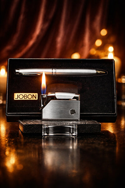 Jobon Lüks Hediye Seti | Premium Metal Çakmak + Şık Kalem + Özel Kutulu | Kla...