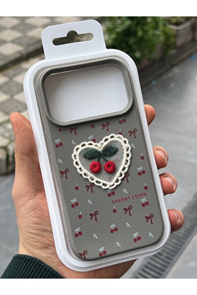 EDELFU متوافق مع iPhone 17 PRO - غطاء حماية من السيليكون بتصميم Cherry Lace م...