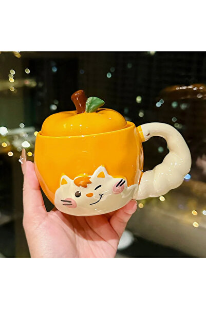 Mihristore كوب على شكل قطة مع تفاحة، هدية رائعة على شكل قطة
