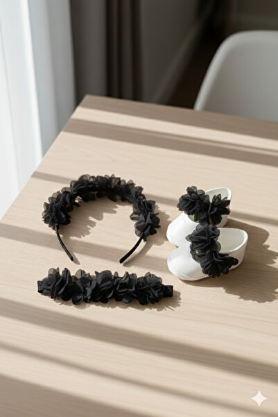 Rengarenk Minikler Baby Mother Floral Crown and Newborn Headband, Baby Bootie...