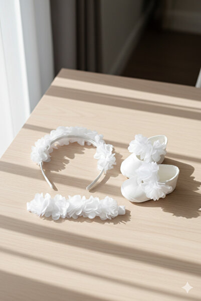 Rengarenk Minikler Baby Mother Floral Crown and Newborn Headband, Baby Bootie...