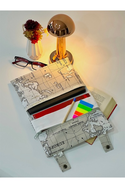 harmony dirndl Zippered Multi-Compartment Book Bag │ Patterned Book Notebook ...