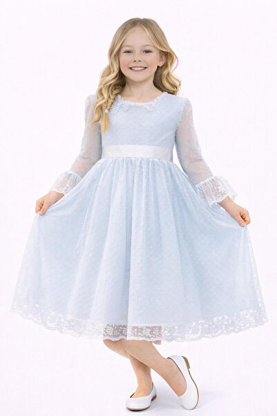 Nacar 23 Nisan 29 Ekim Gösteri Kıyafeti Kız Çocuk Tül Kollu Fiyonklu Kırmızı ...