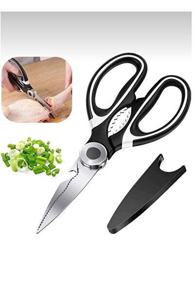 Kitchen Pembelia Paslanmaz Çelik Ultra Keskinleştirilmiş Mutfak Makas Çok Ama...