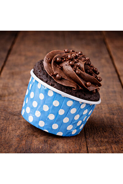 Balonsan Blue Polka Dot Muffin Cupcake Mold 50 Pieces