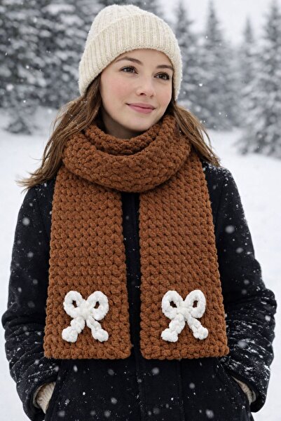 KMFashion Puffy Yarn Handmade Thick and Soft Winter Scarf – Special Design wi...