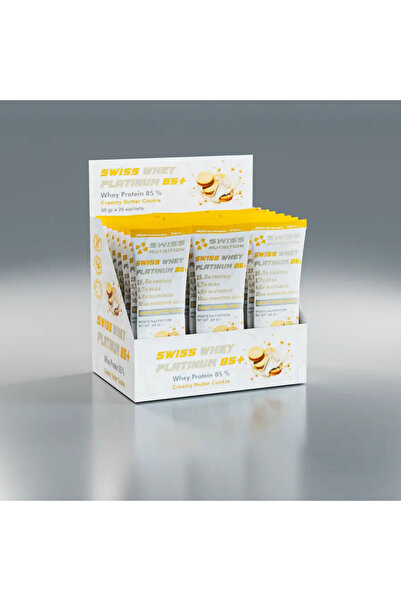 Swiss Nutrition SWISS WHEY PLATINUM 85+ Kremalı Tereyağlı Kurabiye SAŞE 24 ADET