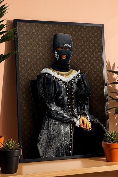 Saturn Portret cu masca de zăpadă, tablou înrămat, cadou de birou pentru șefu...