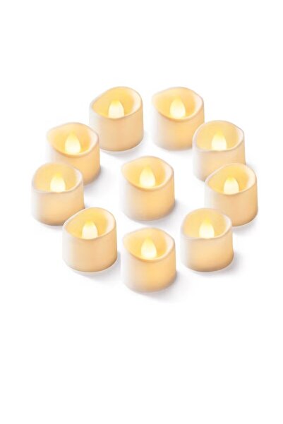 HOME AURAA 12 pcs Flameless T-lite Candle set – white