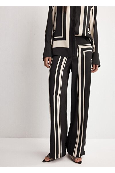 MANGO Woman Desenli saten pantolon