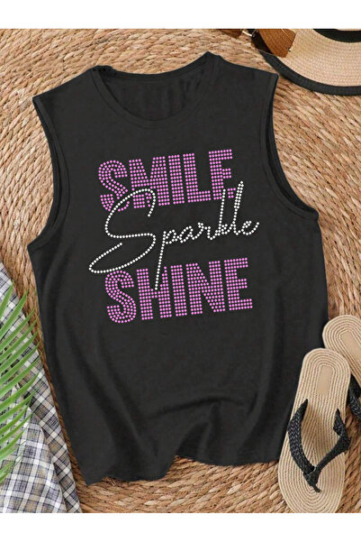 SUNFREE Shine Printed Cotton Women's Sleeveless Athlete Tshirt