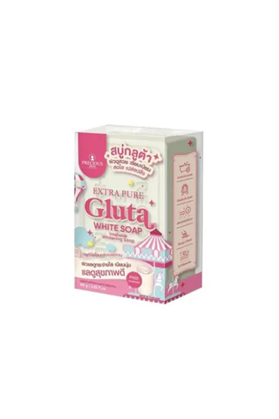 Extra بريسيوس جلوتا وايت صابونة لتبييض الجسم والوجه اكسترا بيور – 80 جم